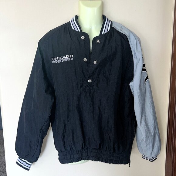 Vintage Chicago WHITE SOX Starter Bomber jacket Black & Gray Mens Small - Picture 1 of 9